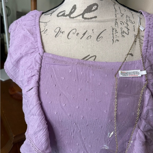 Purple Ruffled Tiered Ruffle Swiss Dot  Dress NWT 58.00 - Picture 3 of 7